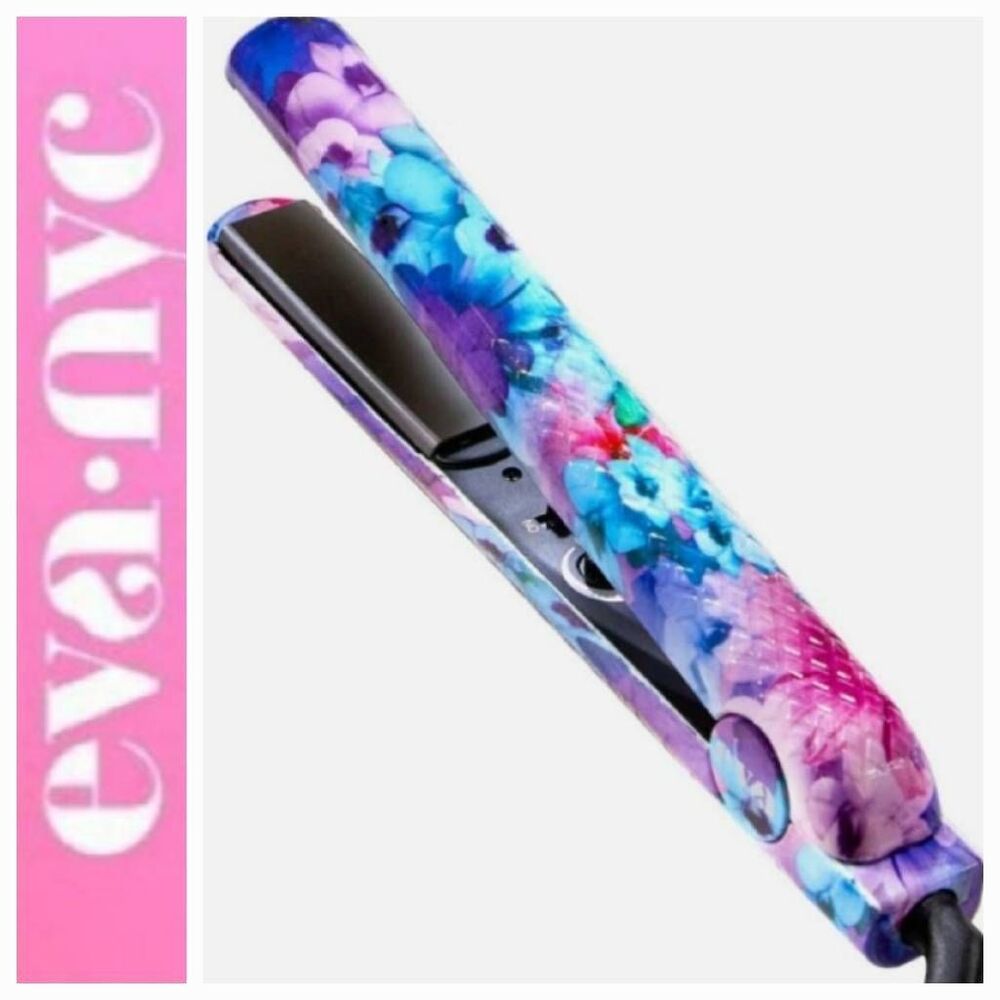 Eva Nyc Healthy Heat 1.25" Ceramic Styling Iron w/Floating Plates- Floral Frenzy